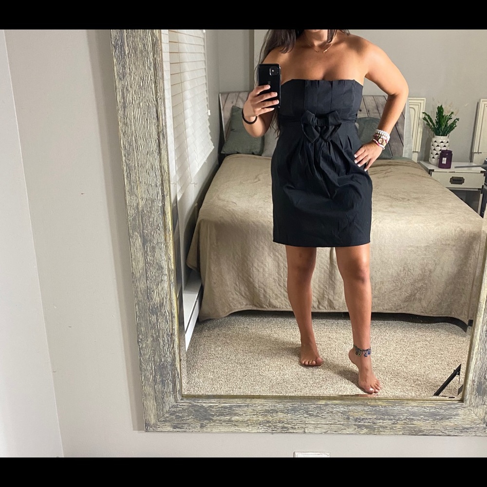 Jessica McClintock Strapless Cocktail Dress with bow sz 12